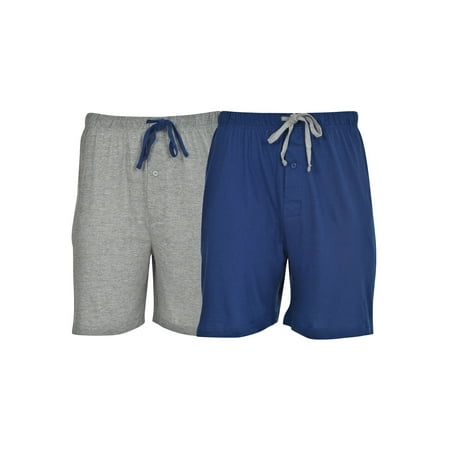 Hanes Mens and Big Mens 100% Cotton ComfortSoft Jersey Knit Sleep Shorts, 2-Pack
