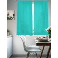 thumbnail image 3 of Turquoise Semi Sheer Window Curtains 63 Inches Long, Modern Pure Turquoise Rod Pocket Voile Silky Chiffon Curtain Light Filtering Drapes for Living Room, Kitchen, Bedroom, 52"x63", 2 Panels, 3 of 9