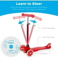 thumbnail image 4 of WYDK Kids Mini Kick Scooter Toy w/ Light-Up Wheels, Height Adjustable T-Bar, Foot Break - Red, 4 of 14