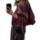 thumbnail image 3 of Chaqueta de Gamuza Sintética para Mujer, Abrigo Informal Holgado de Larga con Solapa y Estilo Urbano A . Vino Tinto L, 3 of 7