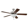 thumbnail image 4 of Pro Builder 207 52'' Ceiling Fan Kit with Light Kit in Brushed Polished Nickel by Craftmade K11205 in Nickel Finish, 4 of 9