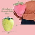 thumbnail image 5 of Kindred Home Velvet Strawberry Decorative Pillow for Couch Decor 15"x10" (Yellow), 5 of 7