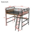 thumbnail image 5 of Bellemave Loft Bed Full Size with Desk, Metal Full Loft Bed Frame with Power Outlet and LED Lights, Heavy Duty Gaming Loft Beds with Ladder for Bedrom, No Box Spring Needed（Full,Black）, 5 of 9