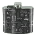 thumbnail image 1 of Batman Batmobile Blueprint Pattern Stainless Steel 5oz Hip Drink Kidney Flask, 1 of 4
