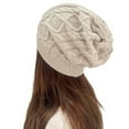thumbnail image 4 of HOWPAY Winter Beanie for Women Stretchy Slouchy Baggy Windproof Solid Color Knitted Hats for Cold Weather Soft Cozy Ski Stocking Cap, 4 of 5