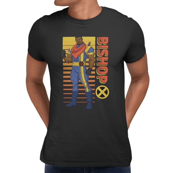 Marvel X-men 97 D Bishop Lucas Striped Retro Men's T Shirt (Black, S-XXXL)