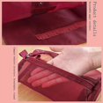 thumbnail image 5 of Bolsa de cosméticos para mujer, organizador de viaje plegable, bolsa de nailon para colgar, bolsa de maquillaje separable con cuerda, color rosa, 5 of 5