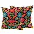 thumbnail image 6 of Boho Flower Outdoor Pillow Covers 16x16 Inch Throw Pillow Covers Set of 2 Waterproof Decorative Pillow Cases Red Blue Yellow Colorful Mexico Tribal Cushion Covers for Patio Furniture Garden Couch, 6 of 8
