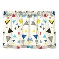 thumbnail image 7 of Yayeee Kitchen Curtains Tier Pair Light Filtering 27"x24" Rod Pocket Short Cafe Window Panel, Retro Triangles, 7 of 7