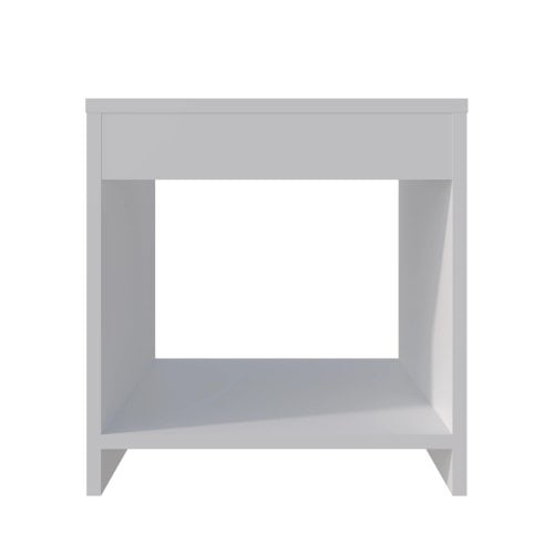 Xukmct Beside Table with Open Shelf, Wood Nightstand for Living Room, Bedroom, White