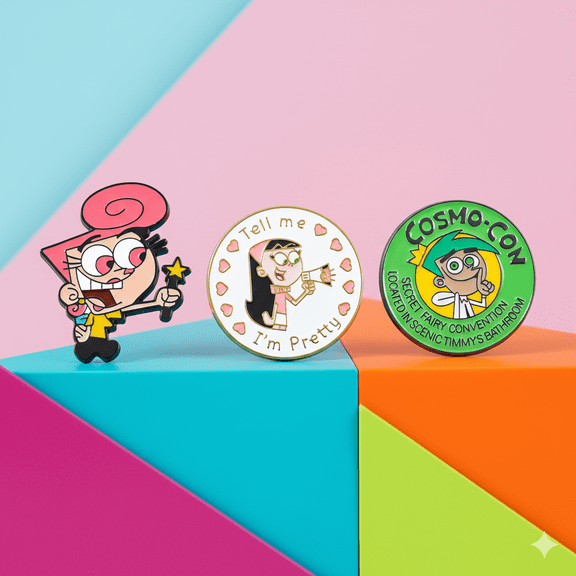 3-Piece Fantasy Character Enamel Pin Set - Magical Theme Collectible Lapel Pins for Jackets, Bags & Hats