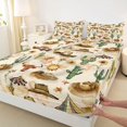 thumbnail image 4 of jejeloiu Western Cowboy Theme Camping Bed Sheets Kids,Desert Botanical Cactus King Sheets,4 Pieces, 4 of 6