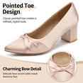 thumbnail image 3 of Ecetana Women's Chunky Heel Pumps Pointed Toe Bow Knot Heel Dress Shoes for Wedding Party Daily, 3 of 6