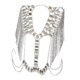 thumbnail image 3 of Collar de cadena para el cuerpo con borlas de cristal a la moda, arnés de bikini Schm Plata, 3 of 8