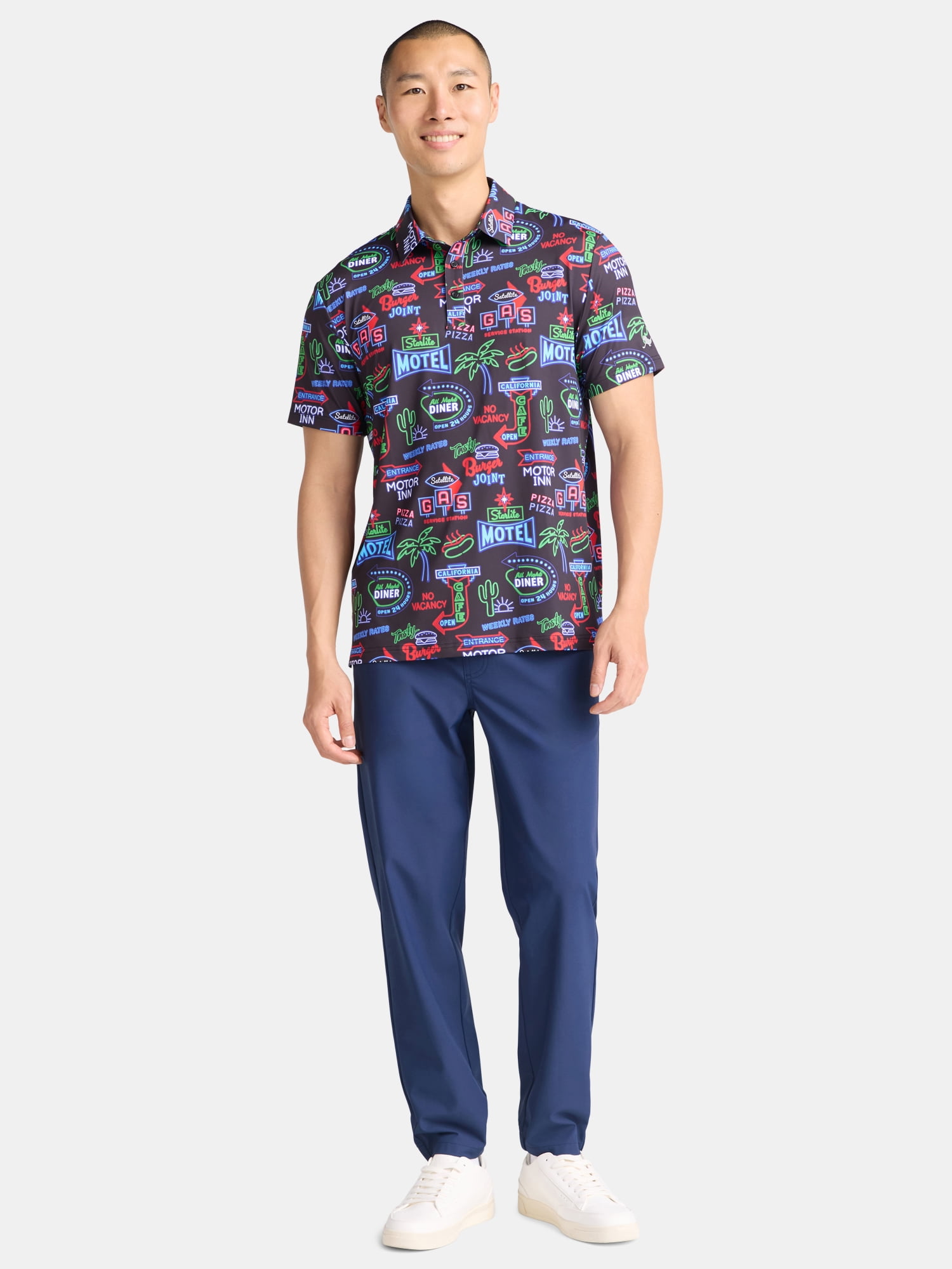 Birdie Bound Novelty Print Polo Golf Shirt; Men's & Big Men's Sizes S-5XL