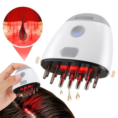 Scalp Oil Appplicator, Hair Scalp Massager, Essential Oil Delivery with IPX5 Waterproof, 0.17oz Liquid Tank, Red Light & 250mAh Battery Rechargeable for Scalp Relaxation