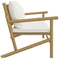 thumbnail image 2 of vidaXL Garden Bench with Cream White Cushions Bamboo, 2 of 4