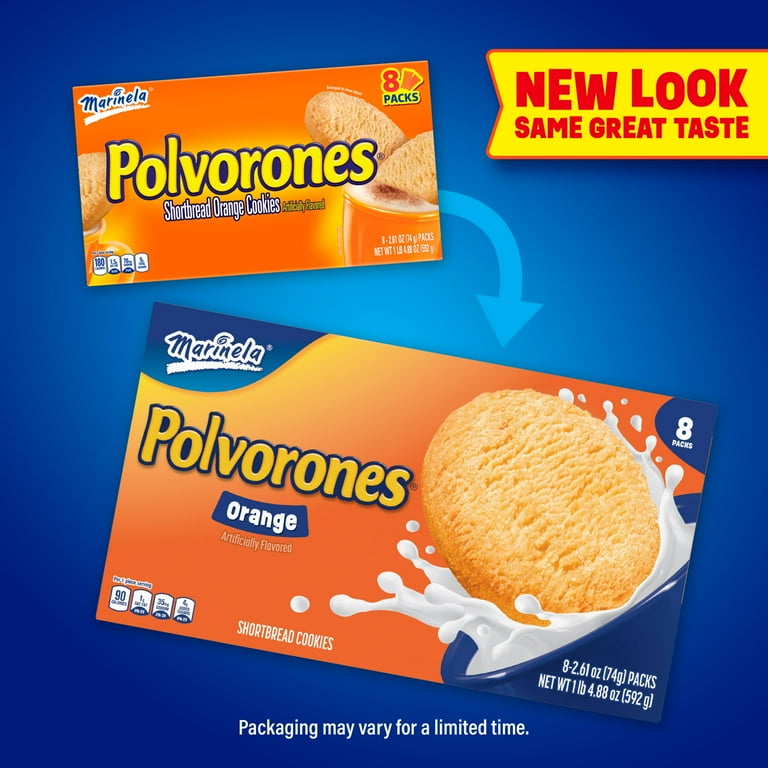 Marinela, Shortbread Cookies, 8 ct, Orange Flavor, Snack Cakes
