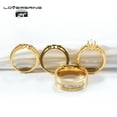 thumbnail image 6 of 4pc His and Hers Wedding Ring Sets Couples Rings Yellow Gold Plated White Cz Titanium band, 6 of 7