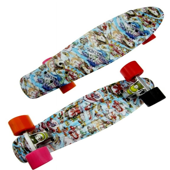 22 Inch 4-Wheel Skateboard Single-Warp Mini Cruiser And Longboard Fish Board For Kids Adult Gift Penny Style Board