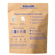BLUELAND 100% Plastic-Free Dishwasher Detergent Tablets, 60 Count, Free & Clear, Eco-Friendly Dishwashing Pods, Natural, USDA Certified biobased