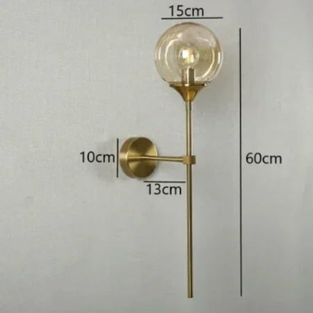 

FPWNGL High-Quality Elegant and Stylish Nordic Glass Ball Wall Lamps with a Modern Golden and Sleek Chrome Finish - Perfect for Kitchen and Living Room Decor Featuring E14/E27 Lighting