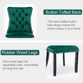 thumbnail image 3 of Contemporary Button Tufted Dining Chairs, High-end Velvet Upholstered Dining Chairs with Nailhead Back and Ring Pull Trim, Wood Dining Chairs for Living Room, Restaurant (Green,Set of 6), 3 of 8