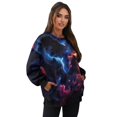 thumbnail image 7 of HELLHERO Lightning Wolf Print Oversized Sweatshirt for Women Long Sleeve Crewneck Pullover Sweatshirt Fall Winter Outfit Clothes Size L, 7 of 7