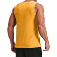 thumbnail image 3 of longantii Men's Wide Strap Ribbed Tank Top, Fitness Muscle Gym Ribbed Workout Sleeveless Bodybuilding Shirts Yellow 2XL, 3 of 3