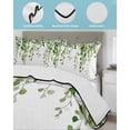 thumbnail image 4 of Green Eucalyptus Leaves Summer Quilt Set Twin Size,Soft Quilted Bedding Set with 2 Pillow Shams,Weeping Spring Botanical Summer Lightweight All Season Bedspread Coverlet for Bedroom 68"x86", 4 of 6