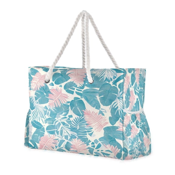 DIXRUYEE Beach Cooler Travel Tote Bags Beach Bag Fashion Tropical Whispers Printed
