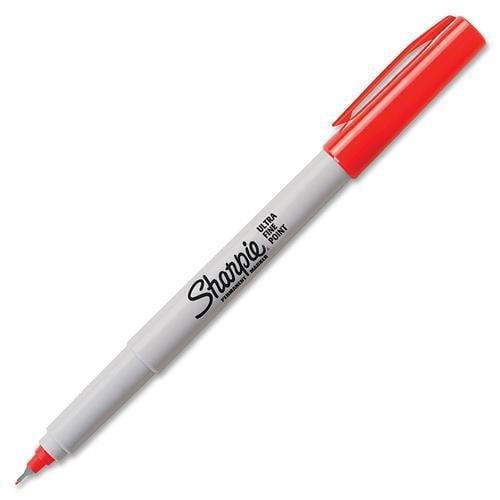 37122 Sharpie Pen Style Permanent Marker - Ultra Fine Marker Point Type - Point Marker Point Style - Red Ink - 1 Each