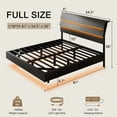 thumbnail image 3 of Galnfu Floating Full Size Bed Frame with LED Light and USB Port Charging Station, Platform Bed with Wooden Storage Headboard, Sturdy Steel Slats,Easy to Assemble, Black., 3 of 9