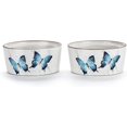 thumbnail image 1 of DEMDACO Butterfly Collection Watercolor Style Vibrant Cooking Baking Blue and White 8 Ounce Stoneware Ramekins, Set of 2, 1 of 6