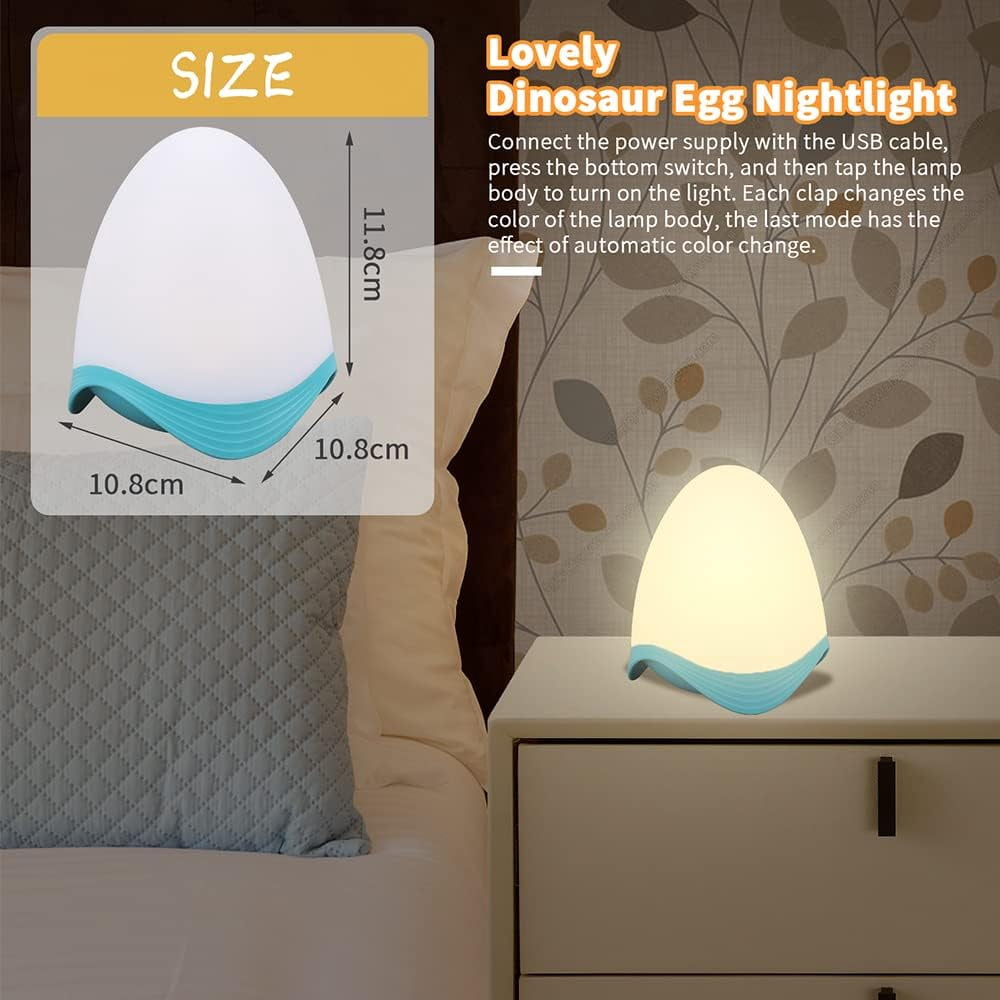 Kids Night Light, LED Night Light Bedside Lamp, 7 Multicolor Touch Control Baby Night Light, Rechargeable LED Night Light, Bedside Lamp