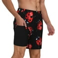 thumbnail image 3 of Goofa Beautiful Red Ladybug Printed Men's Swim Trunks Board Shorts Quick Dry Mens Swimming Trunks with Compression Liner,Breathable Fit Hawaii Beach Shorts-XX-Large, 3 of 9