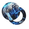 thumbnail image 2 of Honeii Futuristic Blue Light White Tiger Bar Stool Covers – Perfect Fit for 12" to 14" Round Stools, Crease-Resistant, Stretchy, Washable & Dustproof Seat Slipcovers-12 inch, 2 of 7