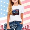 thumbnail image 2 of Girls 4th of July White American Flag Graphic T-Shirt Patriotic Short Sleeve Tee for Kids Little Girl Kids,Size 2-3 T, 2 of 7
