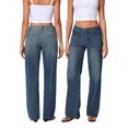 thumbnail image 3 of FOCUSNORM Women's Spring Summer Denim Pants Low Waist Wide Leg Trousers with Multi Pockets, 3 of 9