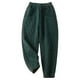 thumbnail image 1 of Pantalones de mujer holgados Gibobby Pantalones Haren gruesos informales retro sueltos Verde M, 1 of 5