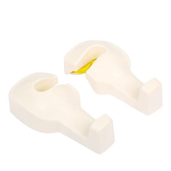Fresh Fab Finds FFF-White-GPCT687 Car Headrest Hanging Hook for Bag Purse Cloth Grocery Organizer, White - 2 Piece