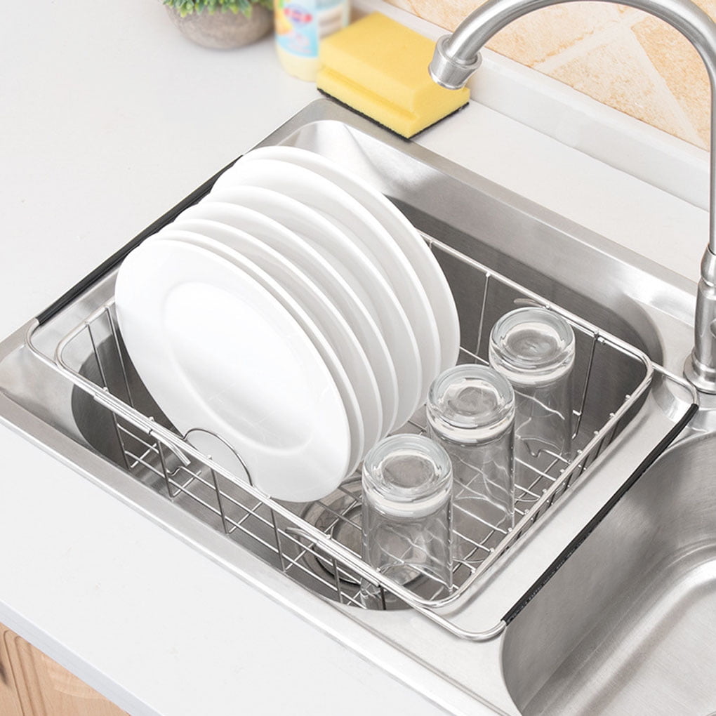 Jooan Expandable over the Sink Dish Drying Rack, Dish Drainer, Sink Kitchen Sink Dish Drainer Stainless Steel