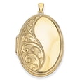 thumbnail image 1 of 14k Yellow Gold Oval Heavy Weight Half Scroll Locket Charm Pendant, 1 of 1