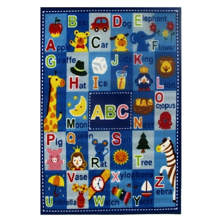 Fun Rugs Letters and Names Kids' Rug, Blue, 3'3" x 4'10