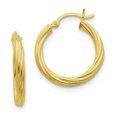 thumbnail image 1 of Sterling Silver Gold-flash plated Twist 25mm Hoop Earrings QE6669, 1 of 2
