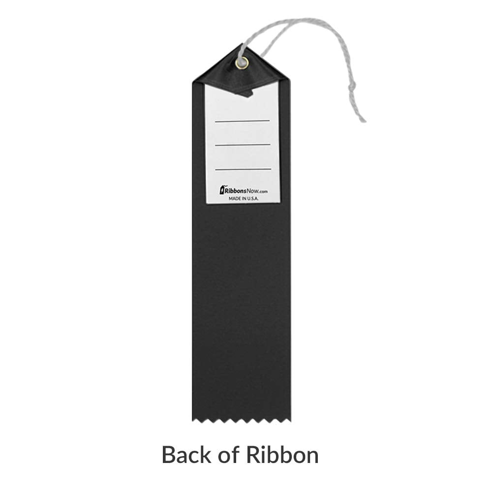 RibbonsNow Star Performer Award Ribbons - 100 Black Ribbons with Card & String
