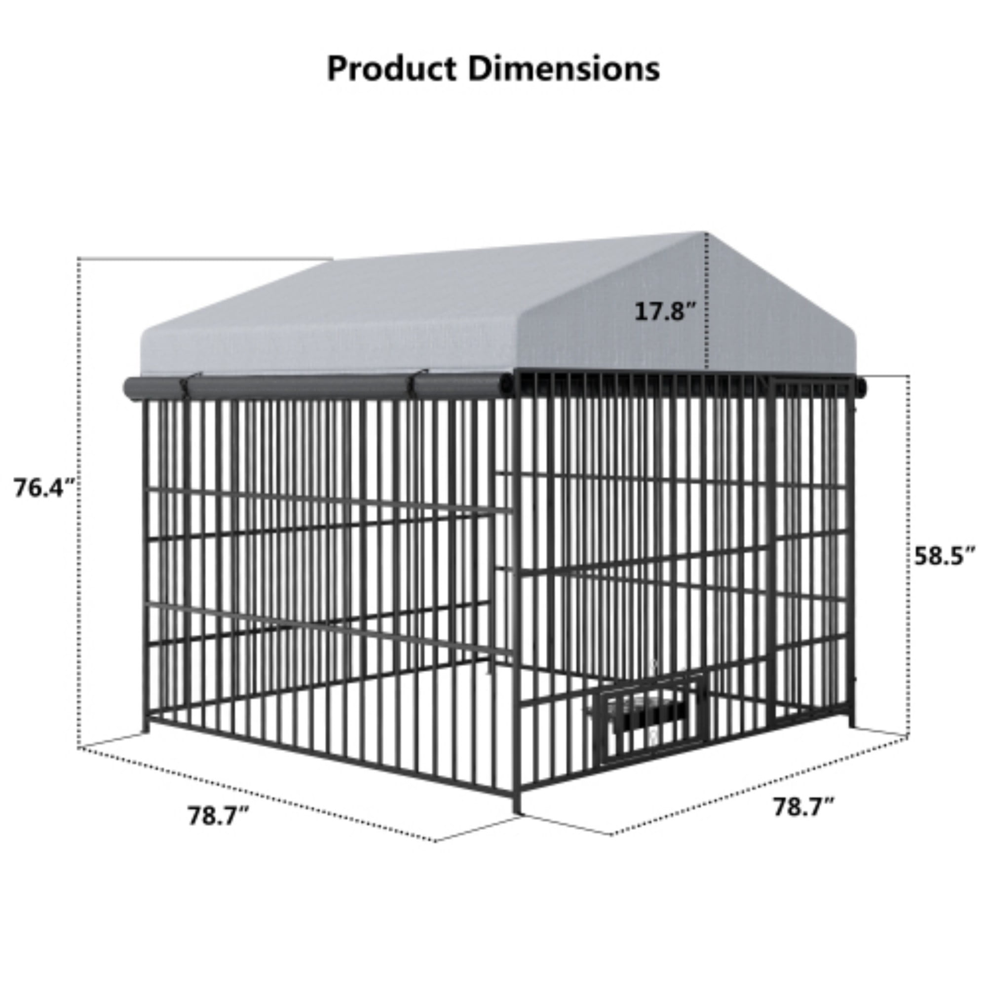 BOFANG Upgraded Lockable Dog Kennel with Waterproof Roof & Bowls