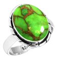 thumbnail image 1 of 925 Sterling Silver Copper Green Turquoise Handmade Ring, 1 of 6