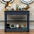 thumbnail image 3 of Ktaxon Wooden Console Table with 2 Drawers and Storage Shelf, Sofa Table Entryway Table Side Desk TV Stand for Living Room Hallway Kitchen, Navy Blue, 3 of 15