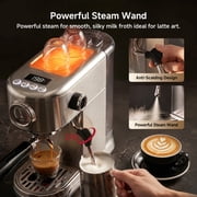 HiBREW 20 Bar Semi Automatic Espresso Machine for Home, Stainless Steel Coffee Maker with Steam Wand H10B